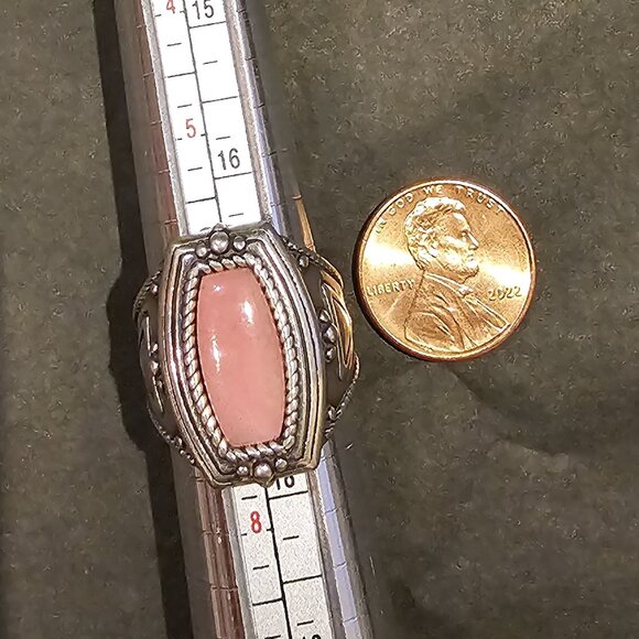 Vintage Dakota West Shube Sterling Silver and Rhodonite Ring, size 6.75 - Picture 2 of 7